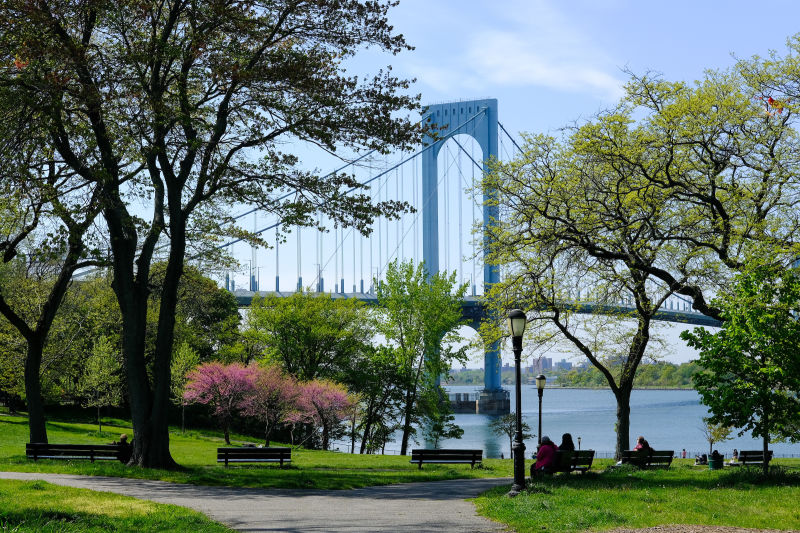 Picture of the park located in Whitestone, Queens, with Whitestone bridge as a backdrop. 